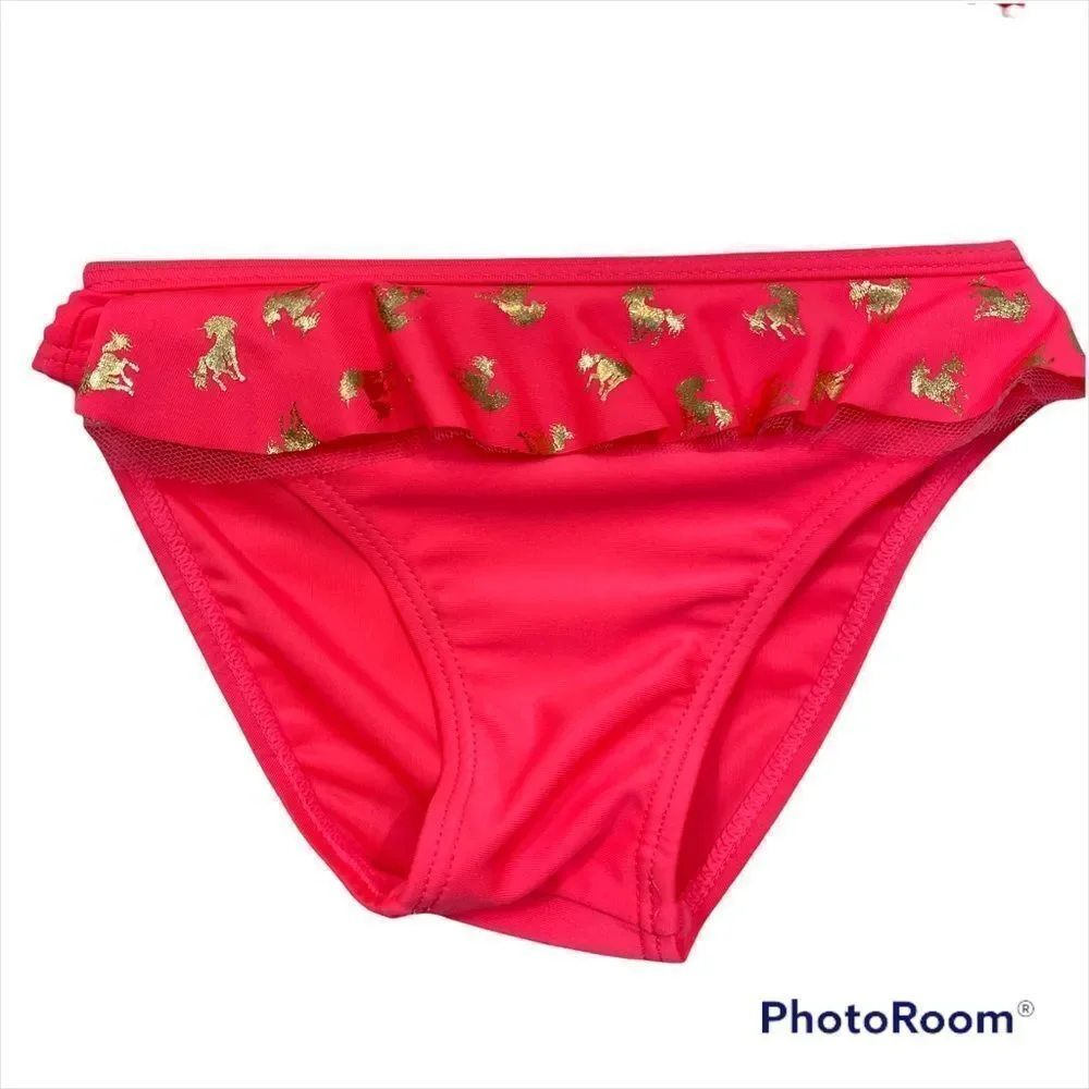 NWT Girls Real Love Brand Pink Unicorn‎ Print Two Piece Bathing Suit